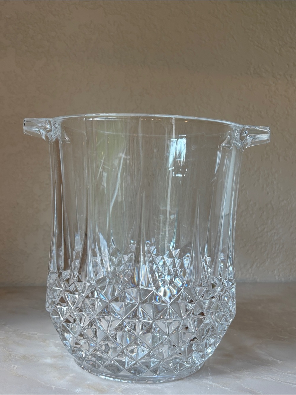 Faceted Clear Crystal Ice Bucket